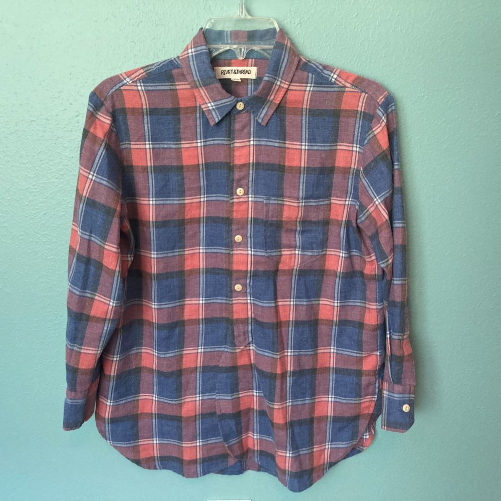 Madewell Rivet & Thread Harvey Plaid Flannel XS